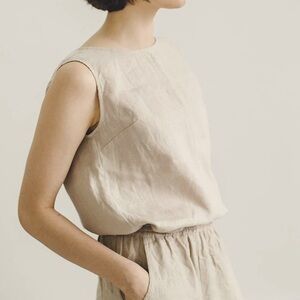 Linenfox Luna Top in Natural Grey